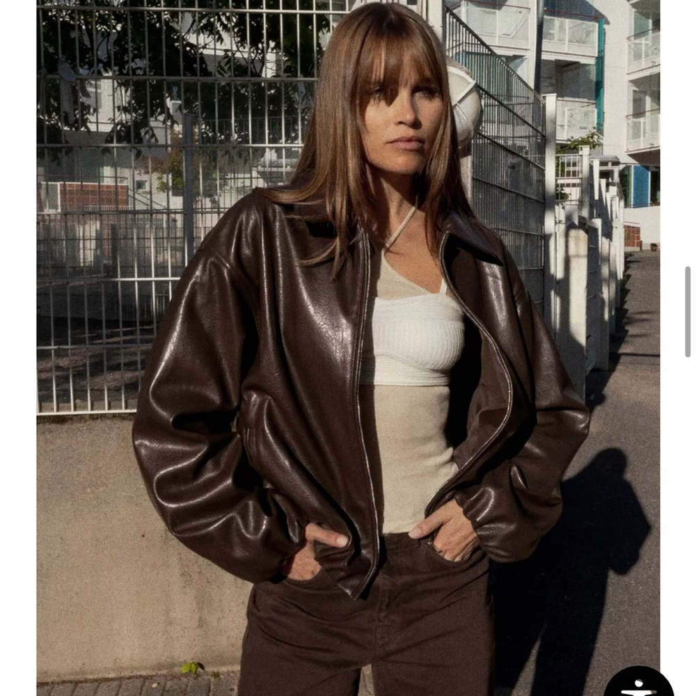 Zara Faux Leather Bomber